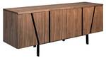 Sideboard aus Nussbaum schwarzem Stahl Schwarz - Braun - Holzart/Dekor - Holz teilmassiv - 191 x 74 x 50 cm