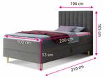 Boxspringbett Gold Mini Grau - Breite: 106 cm