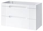 Armoire sous lavabos FIJI CUW100 2D Blanc - Bois manufacturé - Matière plastique - 100 x 62 x 46 cm