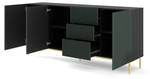 Sideboard RAVENNA F SB200 3D3D Schwarz - Gold - Grün