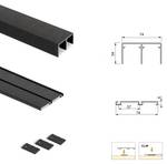 Hardware-Set für Schiebetüren Placard 74 Schwarz - Metall - 20 x 9 x 240 cm