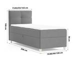 Einzelbett Boxspringbett Anter Mini Schwarz - Breite: 90 cm - Bettkasten links