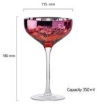Bloom Champagner Untertassen 2er Set Glas - 12 x 18 x 12 cm