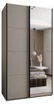 Armoire Lux 3 Beige - Noir - Largeur : 130 cm