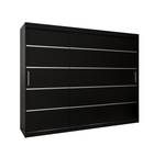 Armoire coulissante VERONA 1 Noir - Gris miroir - Largeur : 250 cm