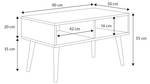 Table basse SANDI CT90 Chêne - Blanc