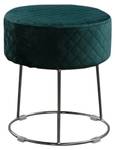 Tabouret DEMI velours pied argent Vert