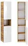 Badmöbel Set 3-teilig Hochgl. weiß 80cm Weiß - Holzwerkstoff - 130 x 200 x 46 cm