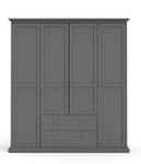 l' armoire Venedig Noir - En partie en bois massif - 181 x 201 x 60 cm