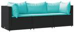 Garten-Lounge-Set 3029629-1 (3-teilig) Schwarz - Blau