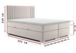 Boxspringbett MORI Beige - Breite: 140 cm - H4