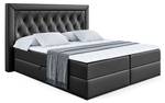 Boxspringbett NOEL Hochglanz Schwarz - Breite: 120 cm - H4