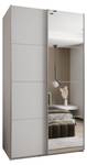 Armoire Lux 3 Argenté - Blanc - Largeur : 140 cm