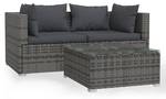 Salon de jardin (lot de 3) 3013629-6 Anthracite - Gris