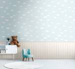 Wallpanel Wolkentapete Blau - Creme