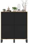 Highboard APOLLO Schwarz - Eiche Wotan Dekor