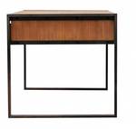 Bureau en acacia métal 2 tiroirs Marron - En partie en bois massif - 150 x 74 x 80 cm