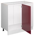 Eckschrank R-Line 37749 Hochglanz Bordeaux - Weiß