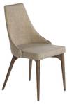 Chaise en tissu avec pieds en bois noyer Beige - Marron - Textile - 50 x 91 x 60 cm