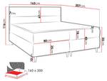 Boxspringbett Flo Hellgrau - Breite: 165 cm