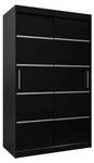 Armoire coulissante VERONA 1 Noir - Gris miroir - Largeur : 120 cm