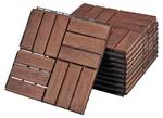 Klickfliesenset Alliste 10er Set Braun - Massivholz - Holzart/Dekor - 30 x 30 x 2 cm