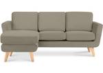 TAGIO Ecksofa links mit Ottomane Beige