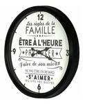 Horloge en plastique La vie en famille Matière plastique - 50 x 50 x 6 cm