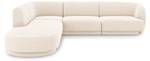 Ecksofa MILEY 6 Sitzplätze Hochglanz Beige