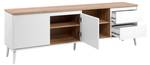 Meuble TV Zamos Blanc - Bois manufacturé - 36 x 59 x 186 cm