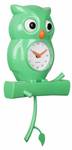 Horloge Hibou H37,5cm Vert