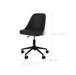 Chaise de bureau Georges Noir - Bois massif - 47 x 89 x 48 cm