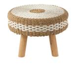 Tabouret ALENA  Coton Blanc / Textile - 79 x 55 x 79 cm