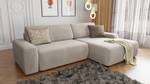 Ecksofa Hartmut mit Schlaffunktion Beige - Armlehne beidseitig montierbar - Ecke davorstehend rechts