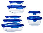 Auflaufform Cook & Go 7-teilig Blau - Glas - 2 x 2 x 1 cm