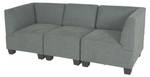 Modular 3-Sitzer Sofa Couch Moncalieri Grau