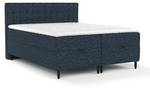 Premium Boxspringbett Milo Marineblau - 140 x 114 x 212 cm