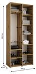 Drehtürenschrank Como 1 Beige - Gold - 100 x 40 cm