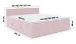 Boxspringbett Doppelbett Menorca Pink - Breite: 180 cm