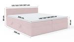 Boxspringbett Doppelbett Menorca Pink - Breite: 140 cm