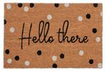 Tapis coco « Hello there » Noir - Marron - Blanc - Fibres naturelles - Matière plastique - 60 x 2 x 40 cm