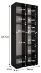 Drehtürenschrank Inova 1 Schwarz - Braun - Eiche Dekor - 3 Türen