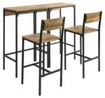 2 x Table de Bar + 2 x Chaises OGT42-F Marron - Bois manufacturé - 40 x 101 x 60 cm