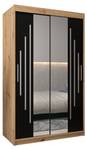 Armoire à portes coulissantes york 1 Noir - Imitation chêne - Largeur : 120 cm - 2 porte