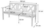 Gartenbank Mazara Braun - Holzart/Dekor - Holz teilmassiv - 160 x 91 x 61 cm