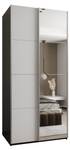 Armoire Lux 3 Noir - Argenté - Blanc - Largeur : 100 cm