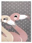 Tapis Petit Flamingos CŒurs Gris Gris - Matière plastique - Textile - 180 x 1 x 270 cm