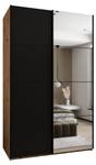 Armoire Lux 3 Noir - Imitation chêne - Largeur : 160 cm