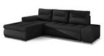 Ecksofa OVIATO Schwarz - Hochglanz Schwarz - Ecke davorstehend links