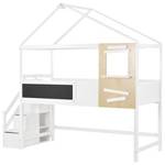 Kinderbett Terra Ⅱ Braun - Weiß - Holzwerkstoff - Metall - Massivholz - Holzart/Dekor - 97 x 235 x 249 cm